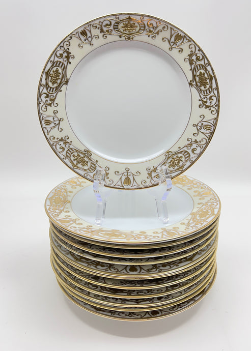 Noritake Christmas Ball Hand Painted Porcelain Salad Plate Set of Twelve. Lot 2, c. 1918-1991.