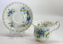 Royal Albert England Flower Of The Month Series Montrose DEMITASSE Teacup/ Saucer Collection of Six. c. 1970's