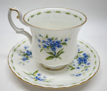 Royal Albert England Flower Of The Month Series Montrose DEMITASSE Teacup/ Saucer Collection of Six. c. 1970's