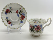 Royal Albert England Flower Of The Month Series Montrose DEMITASSE Teacup/ Saucer Collection of Six. c. 1970's