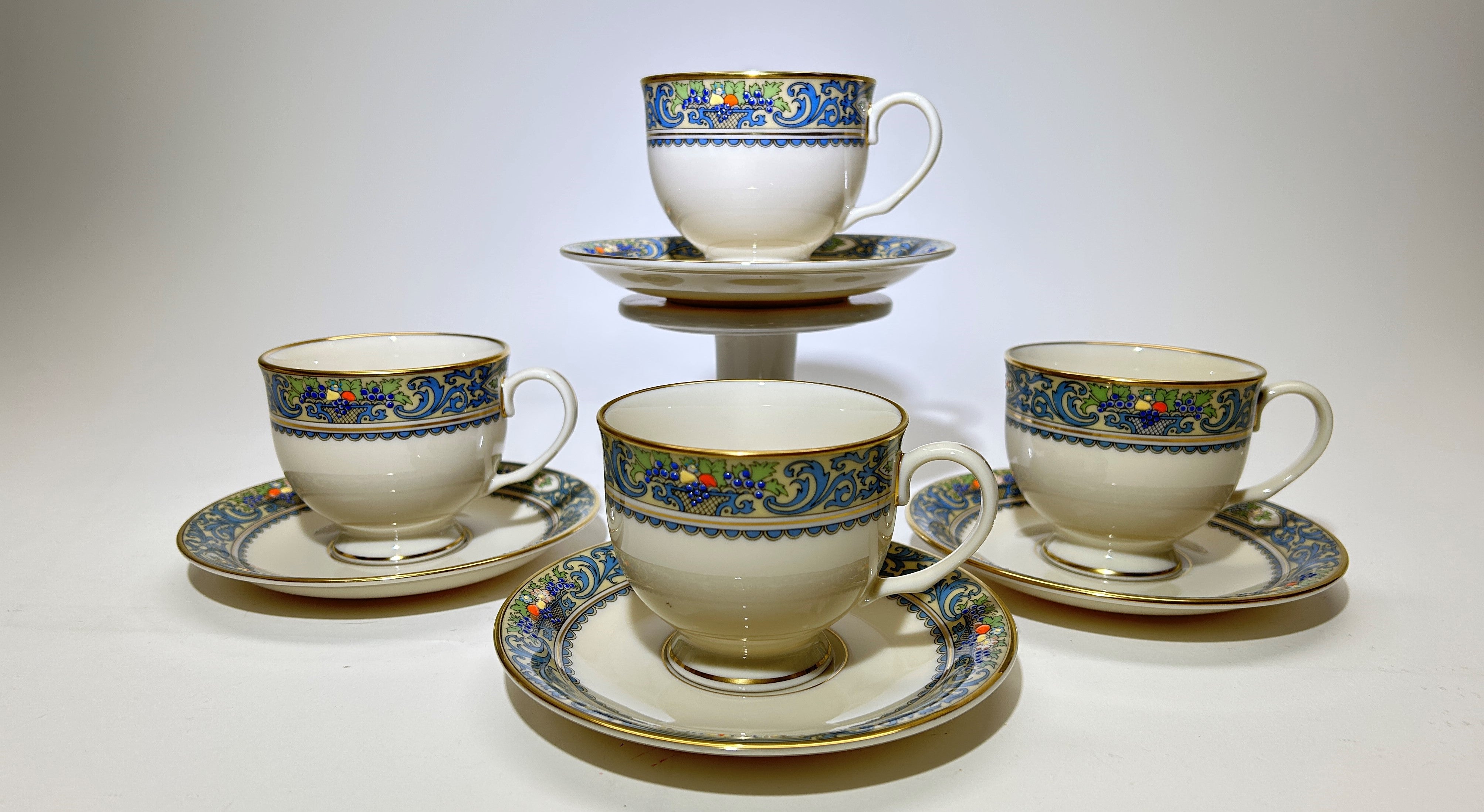 Lenox Autumn Presidential Collection Cup and Saucer Set of Four 