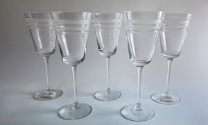 Lenox Kate Spade New York "Library Stripe" Blown Wine Glass Set of Five.