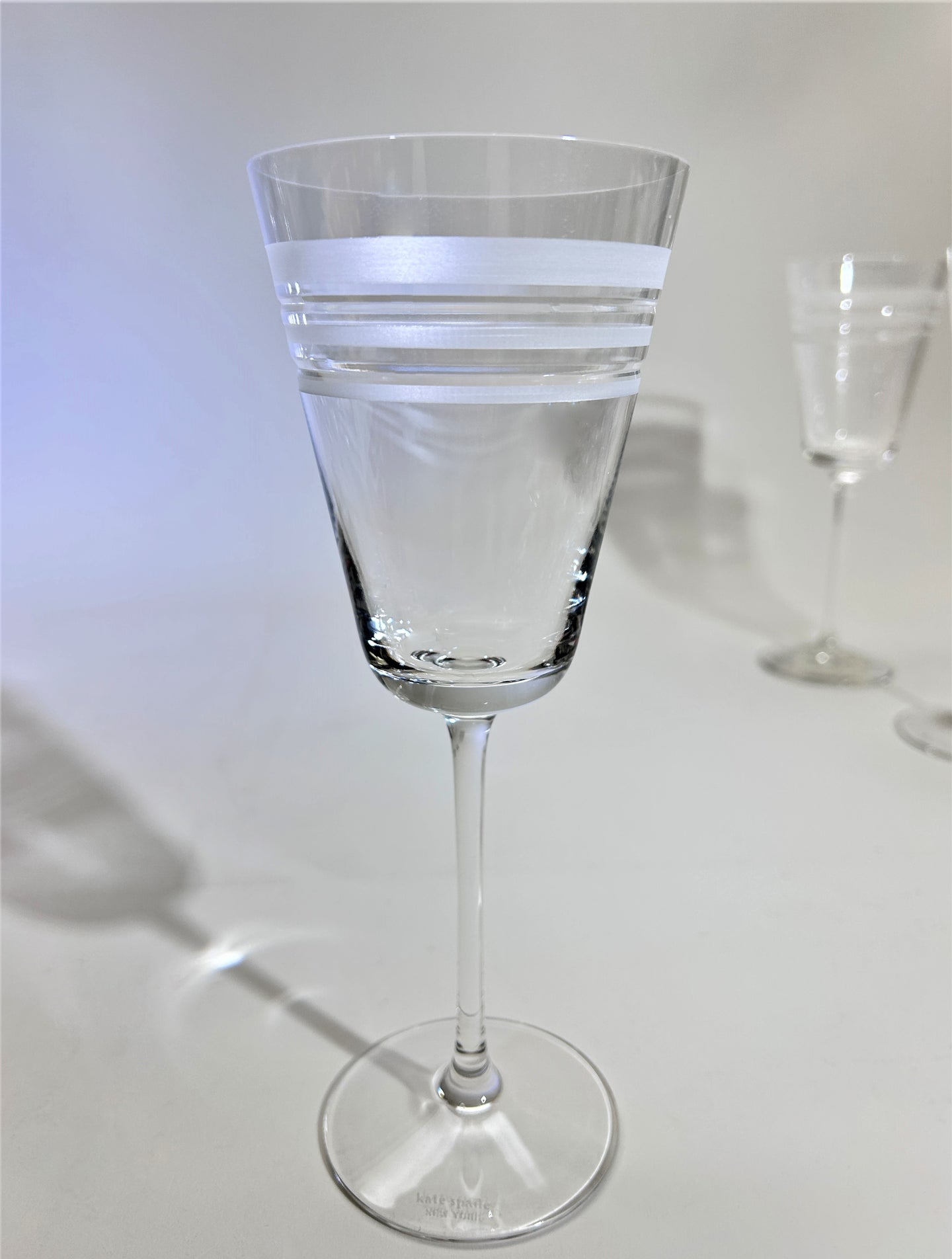 Lenox Kate Spade New York Library Stripe Blown Wine Glass Set of Six. 