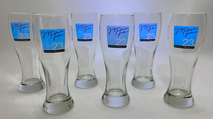 Michael Jordan Signature Number 23 Sportscafe At Mohegan Sun Pilsner Beer Glass Set of Six