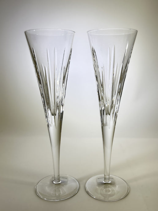 Reed and Barton Soho Lead Crystal Toasting Flute Set of Two.