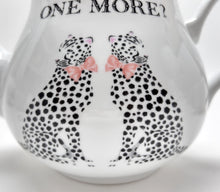 Ellen Studio London "One More?" Magenta Pink/ White/ Black Dotted Cheetah Teapot/ Creamer/ Sugar Bowl Set.