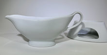 Pillivuyt France Porcelain Gravy Boat With Warming Stand.