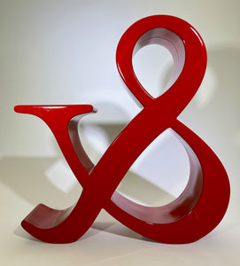 Pottery Barn Red Lacquered Ampersand Decorative Sculpture