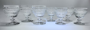 Gorham Crystal King Charles 7-Piece Water Goblet and Wine Glass Set, c.1974