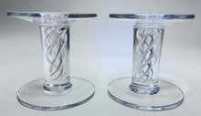 Simon Pearce Stratton Blown Air Twist Stem 5"H Candlestick Pair