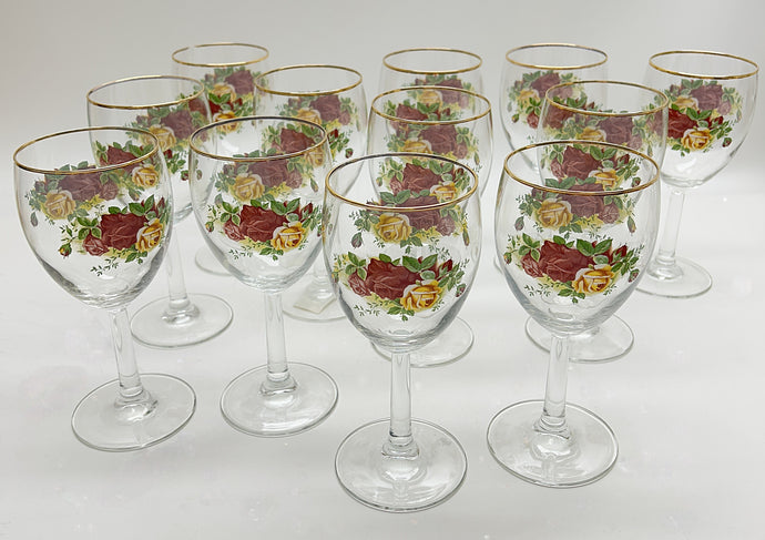 Royal Albert Old Country Roses 12 oz. All Purpose Goblet Set For Twelve.