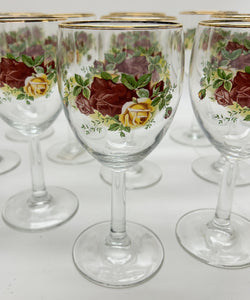 Royal Albert Old Country Roses 12 oz. All Purpose Goblet Set For Twelve.