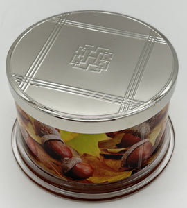 Harry Slatkin HomeWorx Falling Acorns 5.5" Candle and Metallic Finish Decorative Stand for 5.5 Inch Candle.