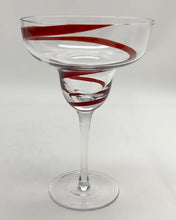 Pier 1 Swirline Red Margarita Glass Set of Four.