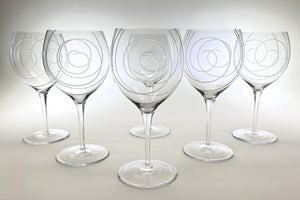 Villeroy an Boch Spiral Cut Balloon Wine Glass Set of Six.