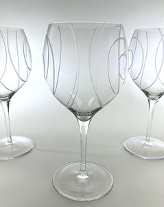 Villeroy and Boch Spiral Cut Balloon Wine Glass Set of Six.