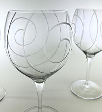 Villeroy and Boch Spiral Cut Balloon Wine Glass Set of Six.