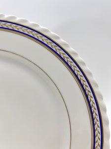 Princess House Chancellor Ivory, Royal Blue And Gold Trim 22-Piece Soup Bowl and Plate Collection