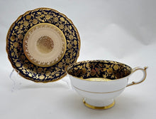 Paragon By Appointment Double Royal Warrant Cobalt and Peach With Gold Teacup and Saucer Set. c.1940-1953