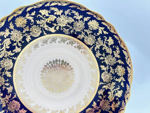 Paragon By Appointment Double Royal Warrant Cobalt and Peach With Gold Teacup and Saucer Set. c.1940-1953