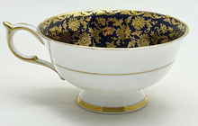 Paragon By Appointment Double Royal Warrant Cobalt and Peach With Gold Teacup and Saucer Set. c.1940-1953