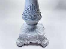 Vietri Incanto Whitewashed Stoneware Pillar Candle Holder Pair.