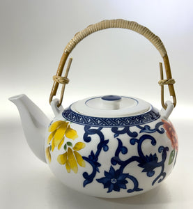 Ralph Lauren Mandarin Blue 4-Cup Wood Handle Teapot. 2007-2015