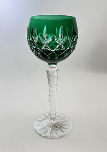 Ajka Arabella Handmade Cut To Crystal Stemmed Color Hock Wine Glass/ Goblet Collection of Four