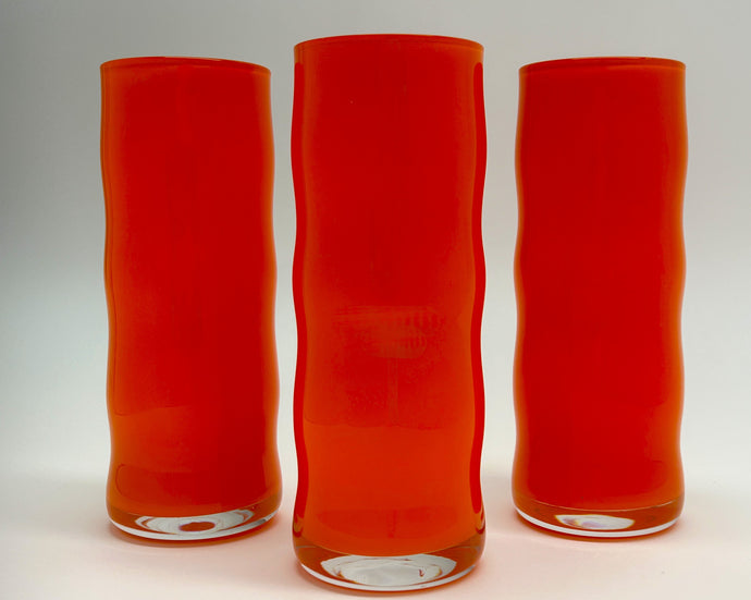 Dansk Rio Orange Mojito Blown Glass Set of Three, 2002-2006.