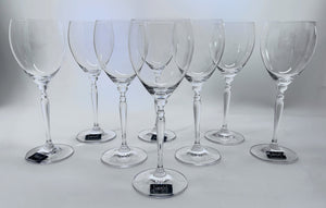 Mikasa Venezia Crystal Water Goblet Collection of Eight. 1996-2004.