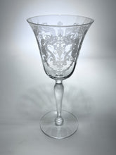 Morgantown Virginia Blown  Optic Etched Water Goblet Collection of Five.