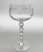 Vintage Glitzy Stemmed Wine/ Cocktail Crystal Glass Set Of Eight