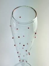 Pottery Barn Confetti Celebration RED Champagne Flute Collection of Seven.