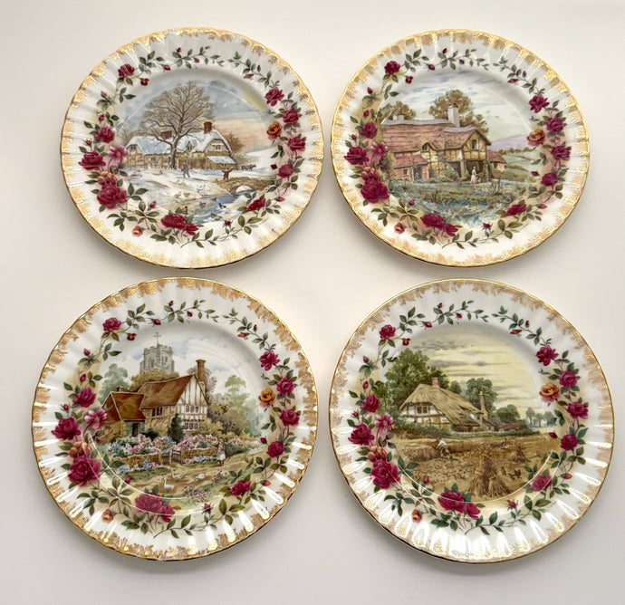 Royal Albert The Four Seasons Fine Bone China Limited Edition Collector Plate Set of Four, 1989