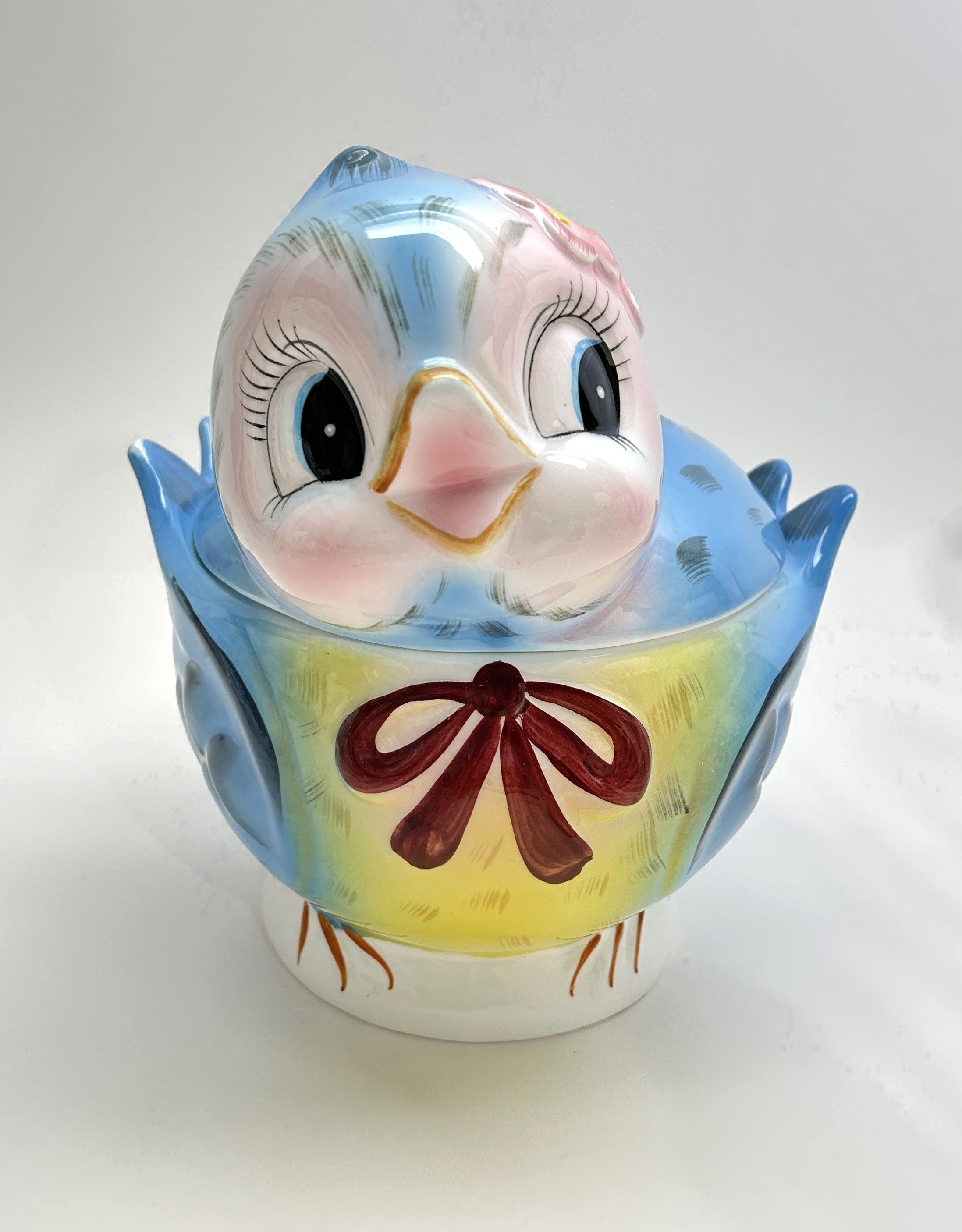 LEFTON vintage Bluebird Cookie Jar factory 1960s