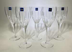 Cristal de Sevres Corinthe Water Goblet Collection of Five. FRANCE, 1993-2006
