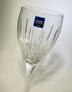 Cristal de Sevres Corinthe Blown Crystal Water Goblet Collection of Five. FRANCE, 1993-2006