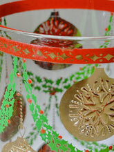 Culver Vintage Holiday Gold Ornament Glass Set of Four.