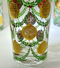 Culver Vintage Holiday Gold Ornament Glass Set of Four.