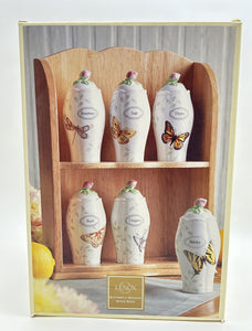 Lenox Butterfly Meadow Spice Rack With Six Spice Jars. IN BOX.