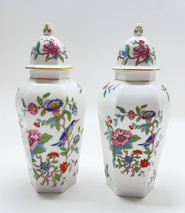 John Aynsley "Pembroke"  Fine Bone China Hexagonal Ginger Jar and Lid Pair