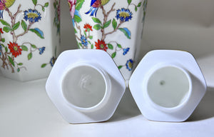 John Aynsley Pembroke Fine Bone China Hexagonal Ginger Jar and Lid Pair, c. 1968-2015