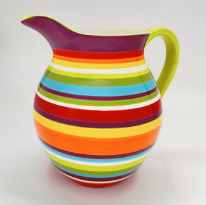 Crate and Barrel Raya 96 Oz. Striped Colors Pitcher