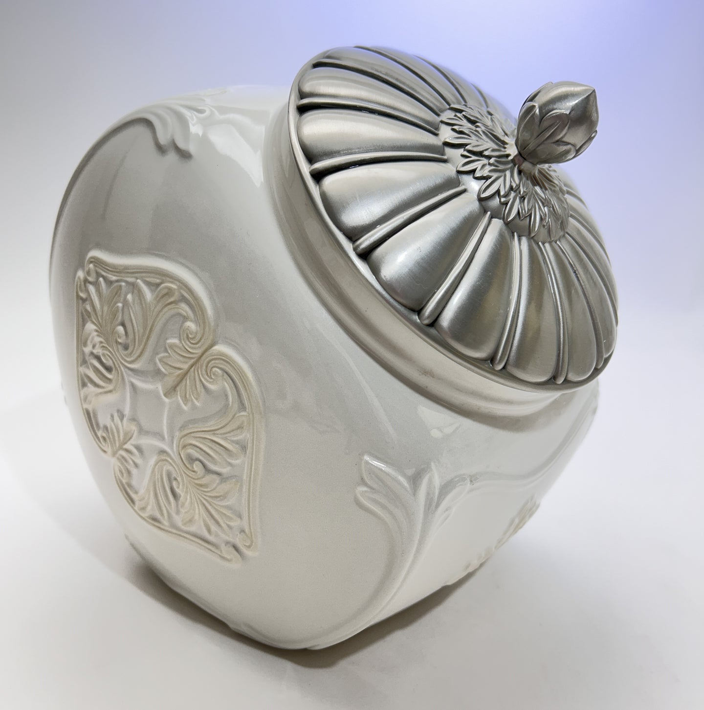 Lenox Butler's Pantry Embossed Cookie Jar and Metal Lid, 2000-2015