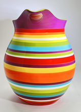 Crate and Barrel Raya 96 Oz. Striped Colors Pitcher