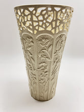 Lenox Jasmine Collection Embossed and Reticulated Large 12"H Ivory Vase, 1998-2008