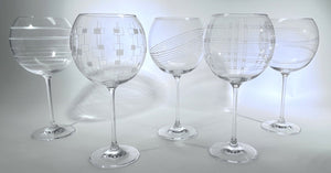 Mikasa Expressions Balloon Crystal WIne Goblet Set of Five. 2012-2016