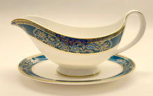 Royal Doulton Carlyle Teal/ Gold 143-Piece Dinnerware Collection for Eighteen.