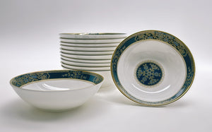 Royal Doulton Carlyle Teal/ Gold 143-Piece Dinnerware Collection for Eighteen.