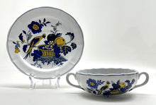 Spode England Fine Stone Blue Bird Cup, Plate, Soup Bowl 25-Piece Collection, 1958-1990